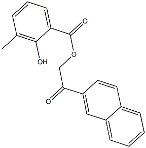 2-(2-naphthyl)-2-oxoethyl 2-hydroxy-3-methylbenzoate Struktur