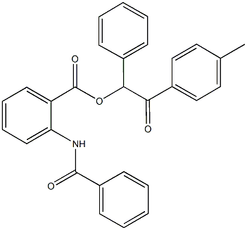 2-(4-methylphenyl)-2-oxo-1-phenylethyl 2-(benzoylamino)benzoate Structure