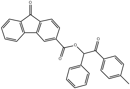 2-(4-methylphenyl)-2-oxo-1-phenylethyl 9-oxo-9H-fluorene-3-carboxylate Structure