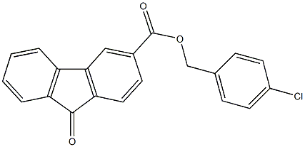 4-chlorobenzyl 9-oxo-9H-fluorene-3-carboxylate 化学構造式