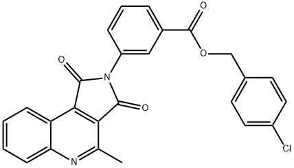 4-chlorobenzyl 3-(4-methyl-1,3-dioxo-1,3-dihydro-2H-pyrrolo[3,4-c]quinolin-2-yl)benzoate 结构式