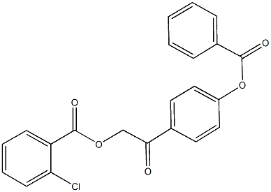 2-[4-(benzoyloxy)phenyl]-2-oxoethyl 2-chlorobenzoate Struktur