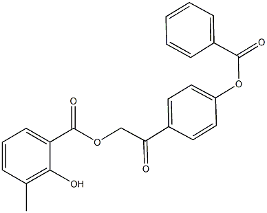 2-[4-(benzoyloxy)phenyl]-2-oxoethyl 2-hydroxy-3-methylbenzoate Structure