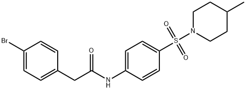 2-(4-bromophenyl)-N-{4-[(4-methylpiperidin-1-yl)sulfonyl]phenyl}acetamide Struktur
