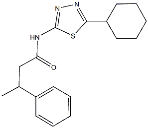 N-(5-cyclohexyl-1,3,4-thiadiazol-2-yl)-3-phenylbutanamide 结构式