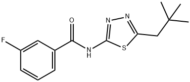 3-fluoro-N-(5-neopentyl-1,3,4-thiadiazol-2-yl)benzamide Structure