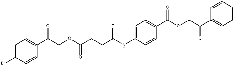 2-oxo-2-phenylethyl 4-({4-[2-(4-bromophenyl)-2-oxoethoxy]-4-oxobutanoyl}amino)benzoate 结构式