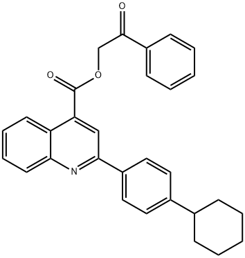 2-oxo-2-phenylethyl 2-(4-cyclohexylphenyl)-4-quinolinecarboxylate 化学構造式