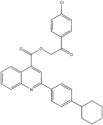 2-(4-chlorophenyl)-2-oxoethyl 2-(4-cyclohexylphenyl)-4-quinolinecarboxylate,524727-59-1,结构式