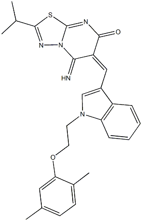 6-({1-[2-(2,5-dimethylphenoxy)ethyl]-1H-indol-3-yl}methylene)-5-imino-2-isopropyl-5,6-dihydro-7H-[1,3,4]thiadiazolo[3,2-a]pyrimidin-7-one|