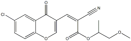 2-methoxy-1-methylethyl 3-(6-chloro-4-oxo-4H-chromen-3-yl)-2-cyanoacrylate 结构式