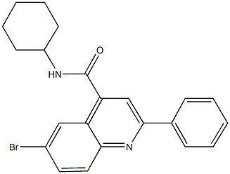 6-bromo-N-cyclohexyl-2-phenyl-4-quinolinecarboxamide,524733-18-4,结构式