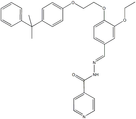 N'-(3-ethoxy-4-{2-[4-(1-methyl-1-phenylethyl)phenoxy]ethoxy}benzylidene)isonicotinohydrazide Structure