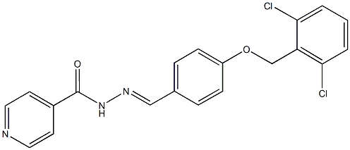 N'-{4-[(2,6-dichlorobenzyl)oxy]benzylidene}isonicotinohydrazide 化学構造式