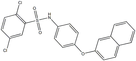 2,5-dichloro-N-[4-(2-naphthyloxy)phenyl]benzenesulfonamide 化学構造式