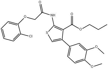 propyl 2-{[(2-chlorophenoxy)acetyl]amino}-4-(3,4-dimethoxyphenyl)thiophene-3-carboxylate Structure