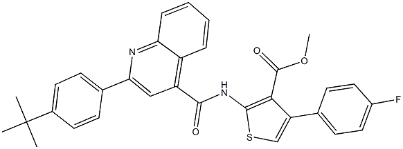 methyl 2-({[2-(4-tert-butylphenyl)-4-quinolinyl]carbonyl}amino)-4-(4-fluorophenyl)-3-thiophenecarboxylate Structure