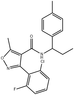 3-(2-chloro-6-fluorophenyl)-5-methyl-N-[1-(4-methylphenyl)propyl]-4-isoxazolecarboxamide Structure