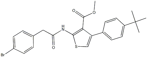 methyl 2-{[(4-bromophenyl)acetyl]amino}-4-(4-tert-butylphenyl)-3-thiophenecarboxylate Structure