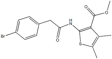 methyl 2-{[(4-bromophenyl)acetyl]amino}-4,5-dimethyl-3-thiophenecarboxylate Struktur