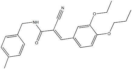 2-cyano-3-(3-ethoxy-4-propoxyphenyl)-N-(4-methylbenzyl)acrylamide Structure