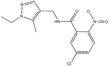 5-chloro-N-[(1-ethyl-5-methyl-1H-pyrazol-4-yl)methyl]-2-nitrobenzamide Structure