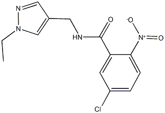 5-chloro-N-[(1-ethyl-1H-pyrazol-4-yl)methyl]-2-nitrobenzamide 化学構造式