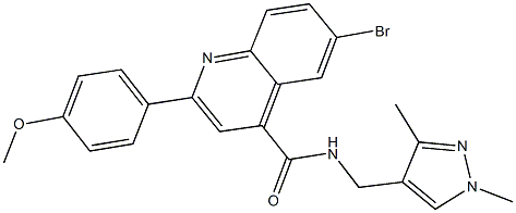 6-bromo-N-[(1,3-dimethyl-1H-pyrazol-4-yl)methyl]-2-(4-methoxyphenyl)-4-quinolinecarboxamide Structure