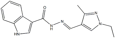 N'-[(1-ethyl-3-methyl-1H-pyrazol-4-yl)methylene]-1H-indole-3-carbohydrazide Structure