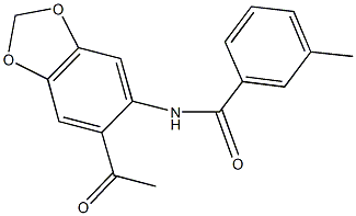 N-(6-acetyl-1,3-benzodioxol-5-yl)-3-methylbenzamide Struktur
