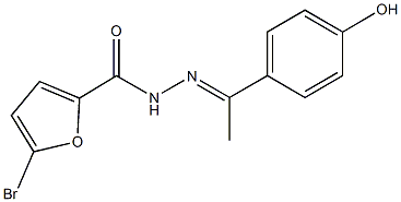 5-bromo-N'-[1-(4-hydroxyphenyl)ethylidene]-2-furohydrazide 化学構造式