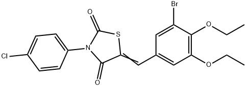 5-(3-bromo-4,5-diethoxybenzylidene)-3-(4-chlorophenyl)-1,3-thiazolidine-2,4-dione Structure