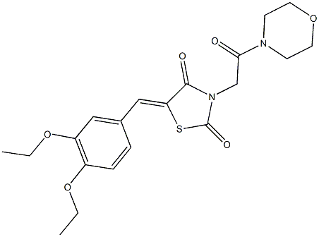 5-(3,4-diethoxybenzylidene)-3-[2-(4-morpholinyl)-2-oxoethyl]-1,3-thiazolidine-2,4-dione,525572-25-2,结构式