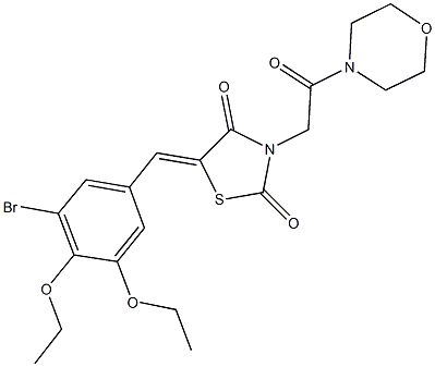 5-(3-bromo-4,5-diethoxybenzylidene)-3-[2-(4-morpholinyl)-2-oxoethyl]-1,3-thiazolidine-2,4-dione 化学構造式