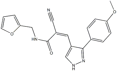 2-cyano-N-(2-furylmethyl)-3-[3-(4-methoxyphenyl)-1H-pyrazol-4-yl]acrylamide|