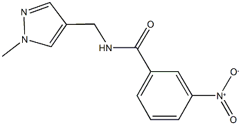 3-nitro-N-[(1-methyl-1H-pyrazol-4-yl)methyl]benzamide Struktur