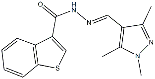 N'-[(1,3,5-trimethyl-1H-pyrazol-4-yl)methylene]-1-benzothiophene-3-carbohydrazide|