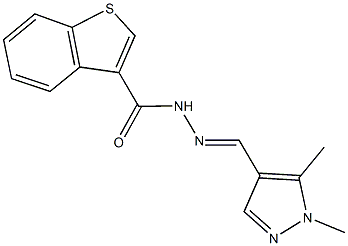 N'-[(1,5-dimethyl-1H-pyrazol-4-yl)methylene]-1-benzothiophene-3-carbohydrazide,525577-31-5,结构式