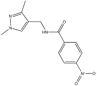 N-[(1,3-dimethyl-1H-pyrazol-4-yl)methyl]-4-nitrobenzamide 化学構造式