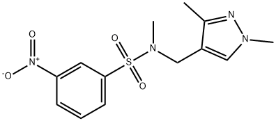 N-[(1,3-dimethyl-1H-pyrazol-4-yl)methyl]-3-nitro-N-methylbenzenesulfonamide Structure