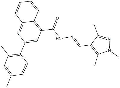 2-(2,4-dimethylphenyl)-N'-[(1,3,5-trimethyl-1H-pyrazol-4-yl)methylene]-4-quinolinecarbohydrazide Struktur