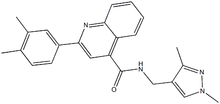 2-(3,4-dimethylphenyl)-N-[(1,3-dimethyl-1H-pyrazol-4-yl)methyl]-4-quinolinecarboxamide Structure