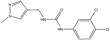 N-(3,4-dichlorophenyl)-N'-[(1-methyl-1H-pyrazol-4-yl)methyl]urea Struktur