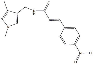 N-[(1,3-dimethyl-1H-pyrazol-4-yl)methyl]-3-{4-nitrophenyl}acrylamide Structure