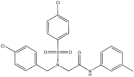 2-{(4-chlorobenzyl)[(4-chlorophenyl)sulfonyl]amino}-N-(3-methylphenyl)acetamide,527689-89-0,结构式