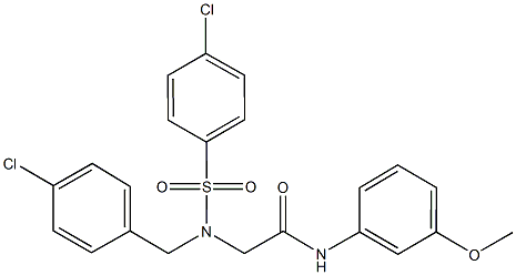 2-{(4-chlorobenzyl)[(4-chlorophenyl)sulfonyl]amino}-N-(3-methoxyphenyl)acetamide,528563-39-5,结构式