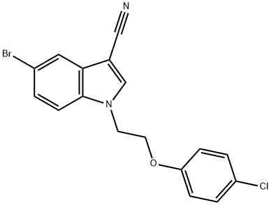 5-bromo-1-[2-(4-chlorophenoxy)ethyl]-1H-indole-3-carbonitrile 结构式