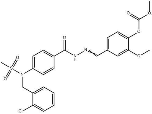 4-(2-{4-[(2-chlorobenzyl)(methylsulfonyl)amino]benzoyl}carbohydrazonoyl)-2-methoxyphenyl methyl carbonate Structure