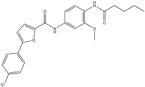 5-(4-chlorophenyl)-N-[3-methoxy-4-(pentanoylamino)phenyl]-2-furamide Structure