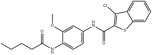 3-chloro-N-[3-methoxy-4-(pentanoylamino)phenyl]-1-benzothiophene-2-carboxamide Structure